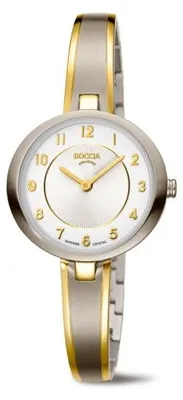 Image de Montre dame Boccia 3377-01 titane pur, plaqué or, verre saphir