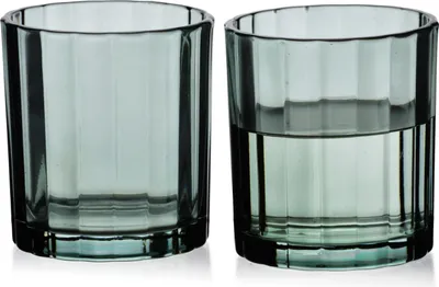 Productafbeelding van Drinkglazen, natronglas, model ELISE, gestreept, 8x8x9 cm, groen, 4 stuks