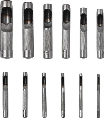Produktbild von Famanu Lochstanze Set für Leder - 12 Stück von 3 mm bis 19 mm