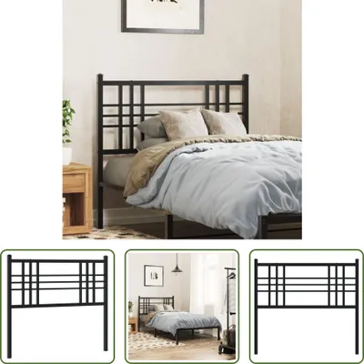 Produktbild von The Living Store Kopfteil Metall Schwarz 100 cm