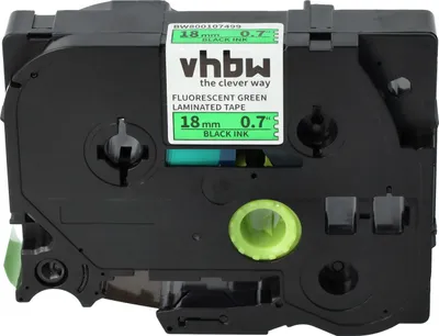 Produktbild von vhbw Schriftband-Kassette kompatibel mit Brother PT 2480, 2470, 2460, 300, 2450 DX, 2500 PC, 2730 VP Etiketten-Drucker 8m x 18mm Schwarz auf Neon-Grün