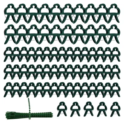 Produktbild von 100 Stück Pflanzenhalter für Kletterpflanzen, wiederverwendbare Pflanzenklammern in 2 Größen, Pflanzenclips mit 30 Twist Locks für Pflanzen