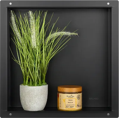 Produktbild von BADLAND Duschnische Wandnische WALL BOX NO RIM 30x30x7 cm Schwarz | Duschablage Unterputz aus Edelstahl