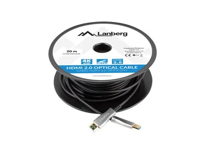 Produktbild von LANBERG HDMI-Kabel M/M V2.0 20m 4K optisch AOC schwarz