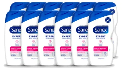 Productafbeelding van 12 x Sanex Expert Skin Health Hypoallergene Douchegel - 400 ml - Voordelingsverpakking - 12 stuks