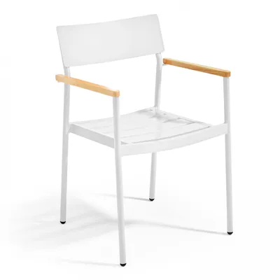 Image de Fauteuil de jardin en aluminium et bois blanc
- Oviala Leeds