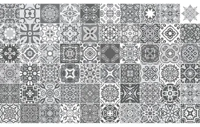 Obrázok produktu pre Samolepiace nálepky na obklady do kuchyne a kúpeľne – 60 nálepiek v štýle azulejos, Adalia – 60 nálepiek, 10 x 10 cm