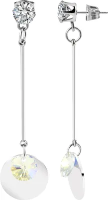 Produktbild von Akzent Edelstahl Ohranhänger mit Swarovski, silberfarbig