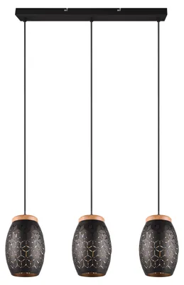 Zdjęcie produktu dla Lampa wisząca BIDAR czarna 3xE27x28W metal wym:150x71x15cm IP20 RL