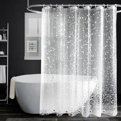 Immagine prodotto di Tenda da doccia impermeabile con effetto 3D e motivo a ciottoli, 180x180 cm, 12 ganci