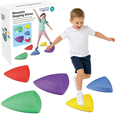 Produktbild von WOOPIE Sensorkieselsteine, Gleichgewichtstraining, rutschfest, 5 Stück.