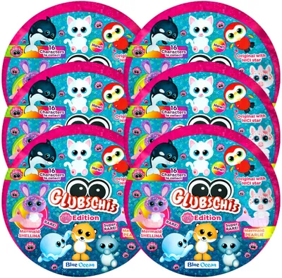 Produktbild von Blue Ocean Glubschis Sammelfiguren Muschel Serie 4 - Glubschi Glitzer Figur - 6 Tüten