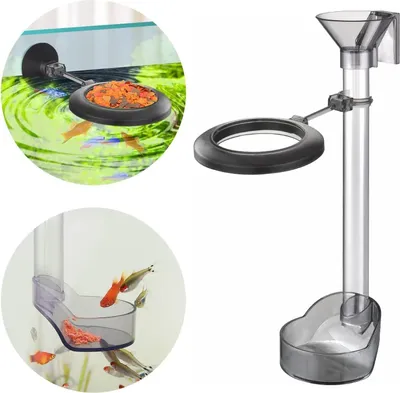 Produktbild von Zusammengebautes Futterrohr, Aquarium-Futterrohr, Zwei Futterpositionen für obere und untere Fische (20-37 cm)