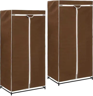 Produktbild von "2026 Promotion" Kleiderschränke 2 Stk. - Hohe Qualität - Braun 75x50x160 cm - Kleiderschränke CC2840