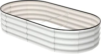 Produktbild von Hochbeet Gartenbeet aus verzinktem Stahl – Pflanzkasten 183 × 91 × 30 cm – Gemüsebeet, Kräuterbeet & Blumenbeet für Garten und Terrasse in Weiß