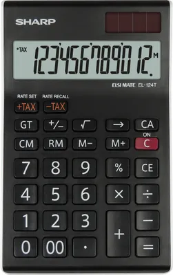 Produktbild von Sharp EL-124A, Desktop, Standard, Schwarz, 1 x LR44, 125 g, 102 x 148 x 15 mm