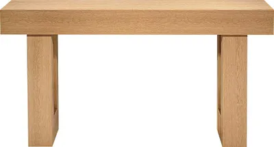 Image de SucceBuy Table de salon (160 x 35 x 85 cm / L x l x H), table rectangulaire étroite en panneau de particules pour l'entrée, la chambre à coucher, le salon ou le couloir, table d'appoint en aspect bois naturel