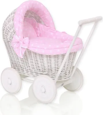 Produktbild von Puppenwagen aus Korbgeflecht - Korbwagen - handgefertigte und biologische Naturprodukte