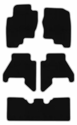 Produktbild von Fußmatten Velours Schwarz/Silber für Nissan Pathfinder R51 2004-2014 Set 5-tlg