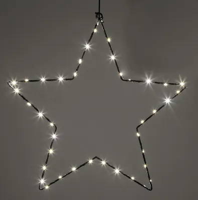 Image de 2.05 Étoile lumineuse Joyeux Noël - Ø 40 cm / 40 LED - pile / minuterie / intérieur + extérieur (grand)