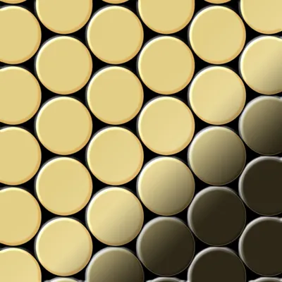 Produktbild von Mosaik Fliese massiv Metall Messing gewalzt gold 1,6mm stark Dome-BM