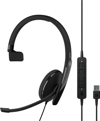 Obrázok produktu pre EPOS ADAPT 130 USB II, Kábel, Kancelária / call centrum, 20 - 20000 Hz, 99,5 g, Slúchadlá s mikrofónom, Čierna