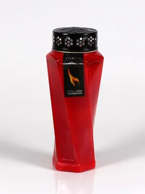 Produktbild von Grablicht Plastik Rot Ø11cm H25cm Windfest 7 Tage