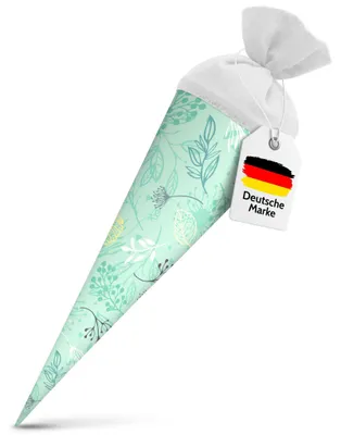 Produktbild von itenga Geschwister Schultüte 35cm Pflanzenmuster Geschenkverpackung