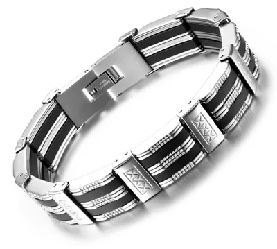 Image de Bracelet pour homme, en acier inoxydable, à maillons, longueur 19 cm/21 cm