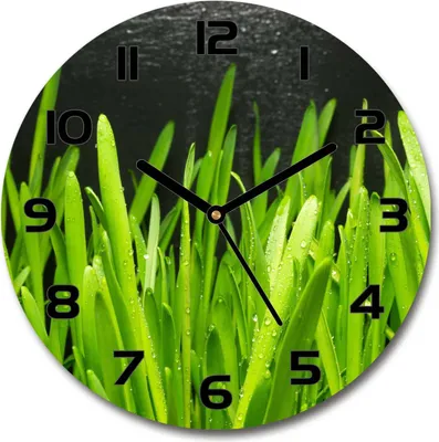 Produktbild von Wanduhr aus Glas 30fi Glasbild Glasuhr Gehärtetes Glas - schwarze-zeiger - Grass