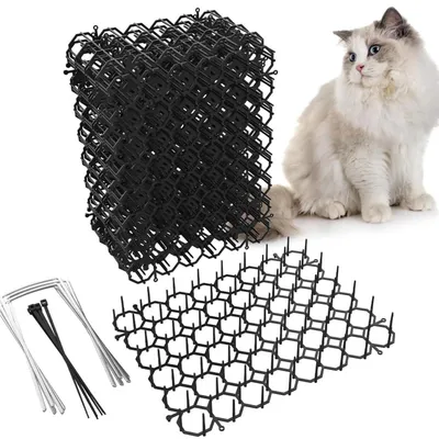 Obrázek produktu pro Podložky proti kočkám s hroty, 24 kusů. Součástí balení je i montážní materiál