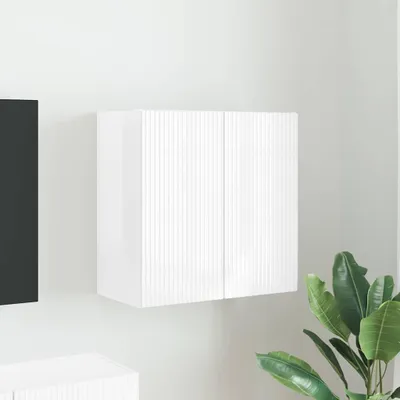 Produktbild von "Schlussverkauf" TV-Wandschrank moderne - Wand Hängeboard - für das Wohnzimmer - Hochglanz Weiß 59,5x31x60 cm Holzwerkstoff  C14704