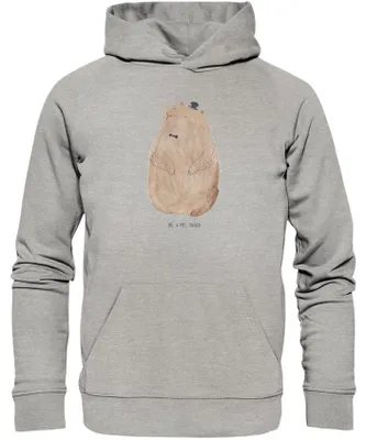 Produktbild von Mr. & Mrs. Panda Bedruckter Hoodie Murmeltier Größe S - Heather Grey - Geschenk, Freundlichkeit, Fröhlichkeit, Knigge, Kapuzenpullover, Statement-Hoodie, Respekt, Anstand