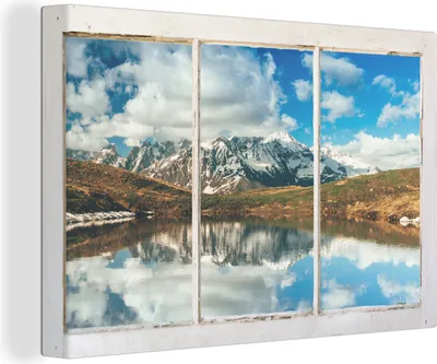 Obrázek produktu pro OneMillionCanvasses® Malba na plátně Nástěnná malba na plátně - Výhled - Hory - Voda - 150x100cm