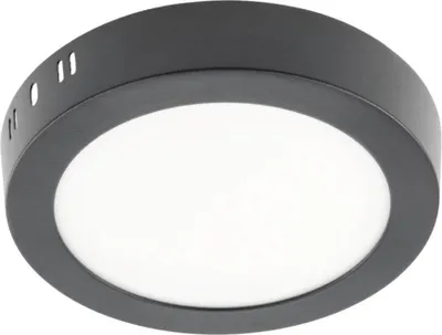 Produktbild von 13w LED Aufputz Deckenlampe Deckenpanele Deckenleuchte in schwarz rund|Ø17cm|Warmweiß|1020 Lumen