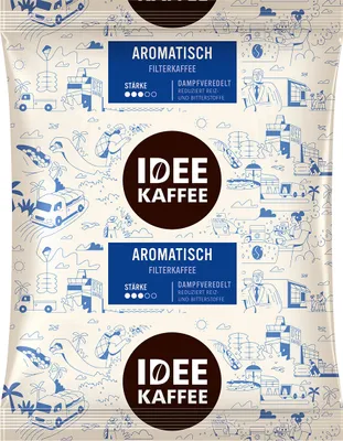Produktbild von Idee Kaffee AROMATISCH Filterkaffee in Kannenportionen, 100x60g gemahlen