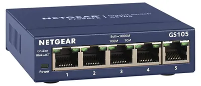 Produktbild von NETGEAR GS105, Unmanaged, Gigabit Ethernet (10/100/1000), Vollduplex