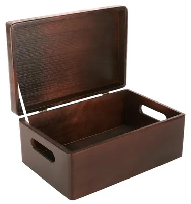Productafbeelding van Creative Deco Bruine Grote Houten Doos Opbergdoos, 30 x 20 x 14cm (+/-1cm)