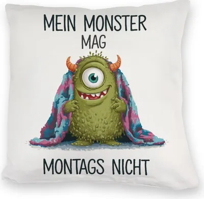 Produktbild von Grünes Monster mit Decke Montagsmuffel Kuschelkissen