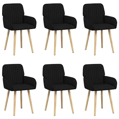 Immagine prodotto di vidaXL Sedie da pranzo, 6 pezzi, tessuto nero, 56,5 x 50 x 87,5 cm