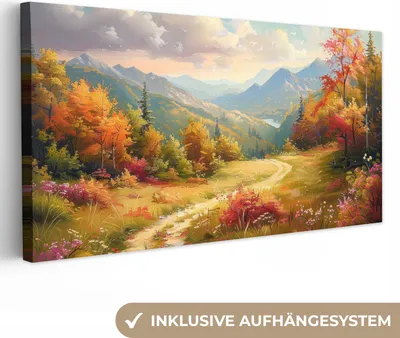 Obrázok produktu pre MuchoWow® - Plátno - Krajina - Ilustrácia - Príroda, nástenná maľba, nástenné dekorácie obrazy obývacia izba, 80x40cm