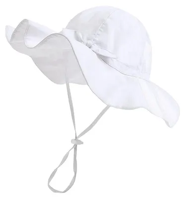 Immagine prodotto di Cappello estivo per bambine, protezione UV 50+, cappello a secchiello per neonati, bianco, 6-24 mesi
