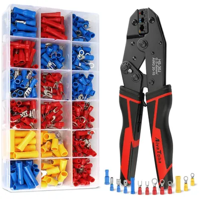 Krimptang mit Ratelmechanismus, Kabelschuh-Set, 1 Stück