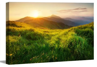 Produktbild von 5011 Leinwandbild Berglandschaft Sonnenaufgang 120x80 cm
