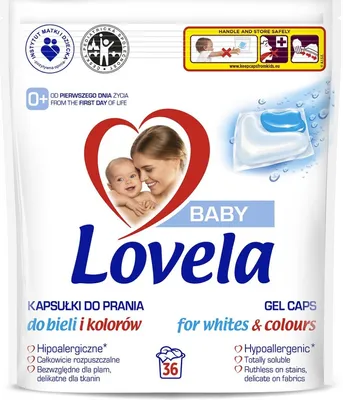 Obrázek produktu pro Lovela Baby hipoalergiczne kapsułki do prania do bieli i kolorów, 36 sztuk