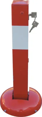 Produktbild von Anfahrsicherer Absperrpfosten 70x70 mm, umlegbar mit Profilzylinderschloss