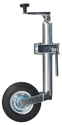 Image de Roue de support pour remorque avec jante en acier et fixation par pince