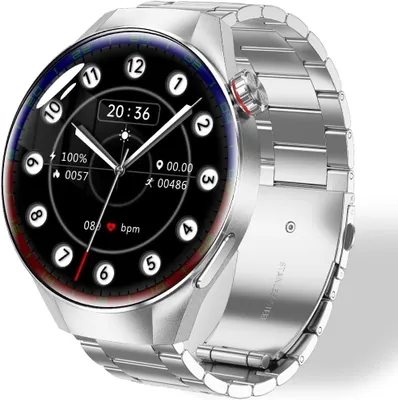 Produktbild von Smartwatch Herren 1,75" AMOLED Fitnessuhr mit 100 Sportmodi, Herzfrequenz-/Schlafmonitor, Bluetooth-Anrufe, IP67 wasserdicht für iOS/Android