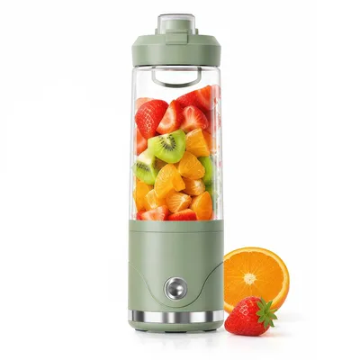 Image de Mini-mixeur de 650 ml, idéal pour des jus frais. Mixeur portable rechargeable par USB, parfait pour préparer des jus de fruits et des smoothies, idéal pour les familles, les campings et les activités sportives. Couleur : vert