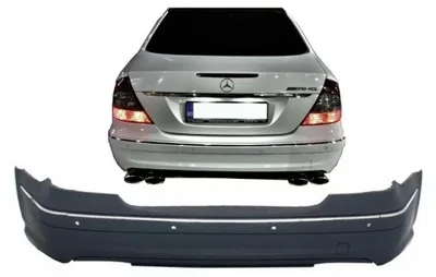 Obrázok produktu pre Zadný nárazník pre Mercedes triedy E W211 2002-2009 s podporou PDC.
